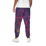 Geometric Star of David Print Cotton Pants