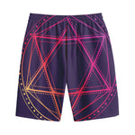 Geometric Star of David Print Cotton Shorts