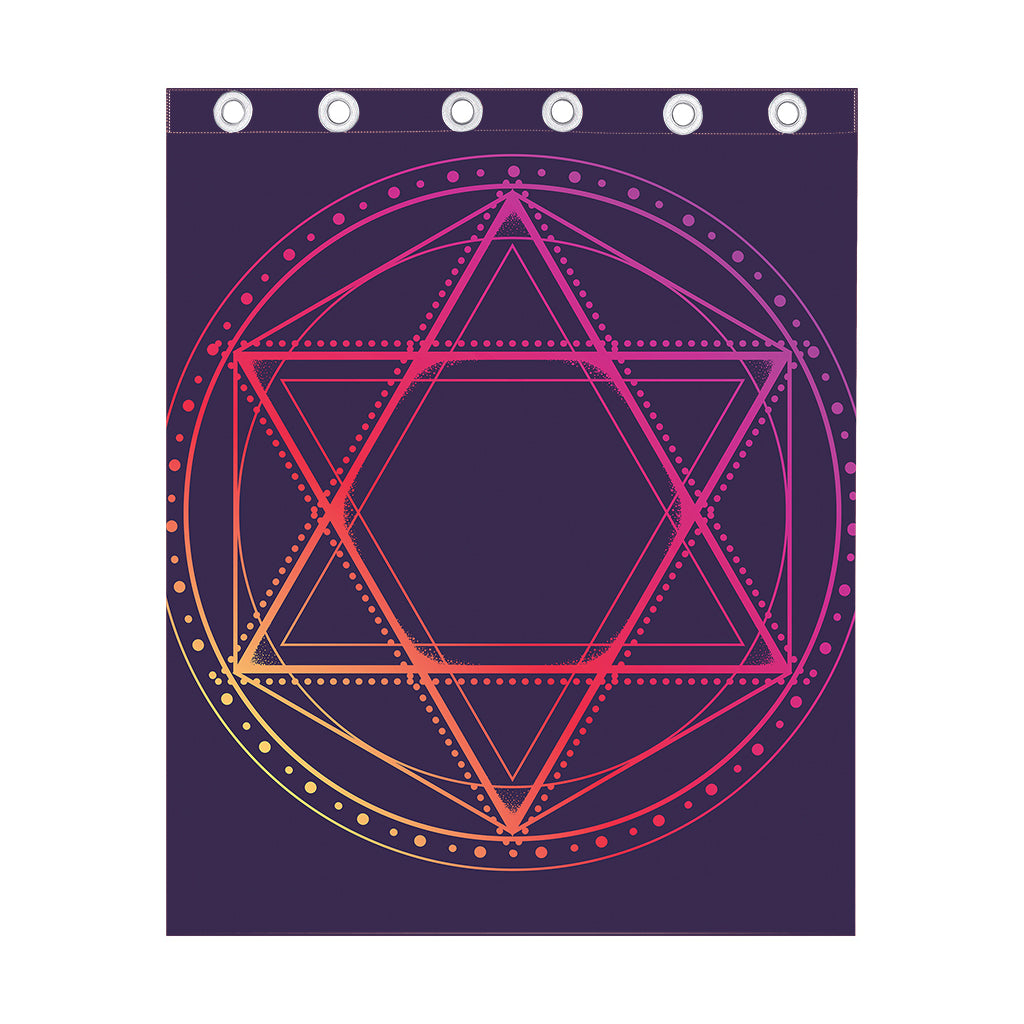 Geometric Star of David Print Curtain