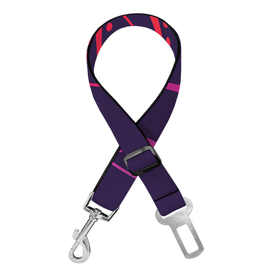 Geometric Star of David Print Dog Seat Belt