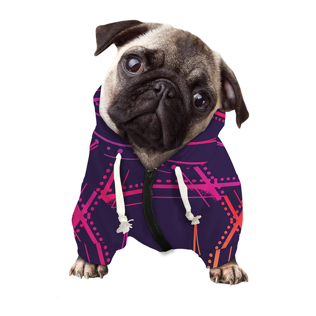 Geometric Star of David Print Dog Zip Up Hoodie