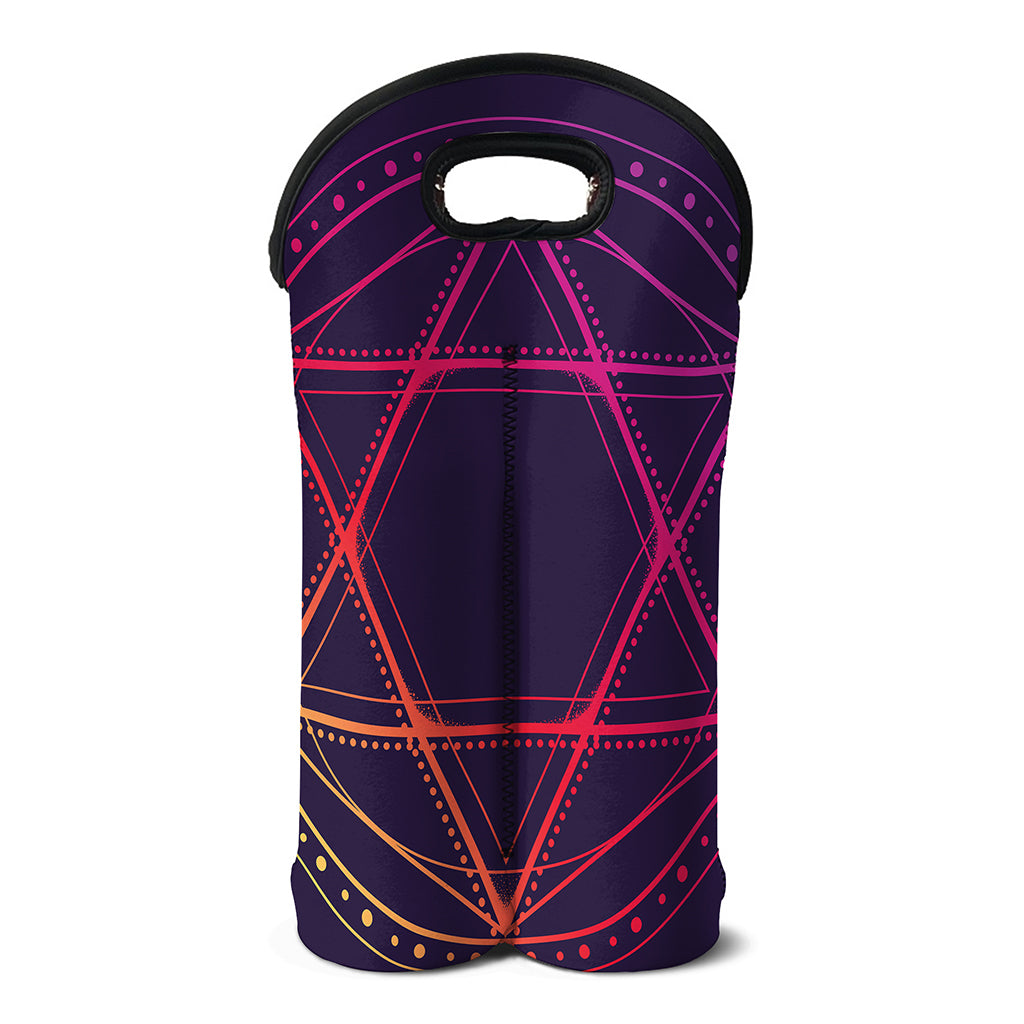 Geometric Star of David Print Double Neoprene Wine Tote