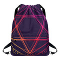 Geometric Star of David Print Drawstring Backpack