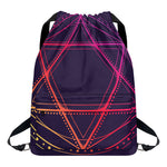 Geometric Star of David Print Drawstring Backpack