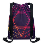 Geometric Star of David Print Drawstring Backpack