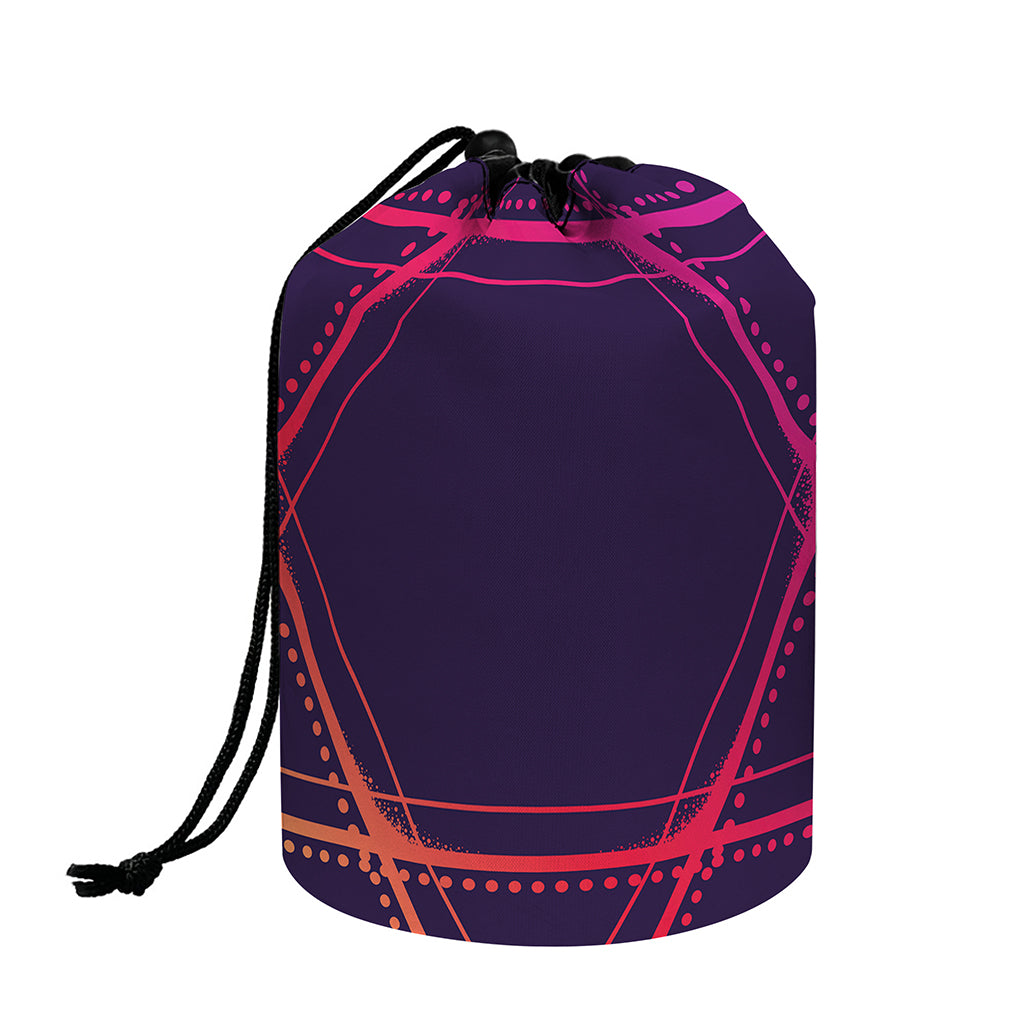 Geometric Star of David Print Drawstring Makeup Bag