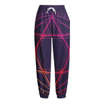 Geometric Star of David Print Fleece Lined Knit Pants