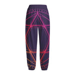 Geometric Star of David Print Fleece Lined Knit Pants