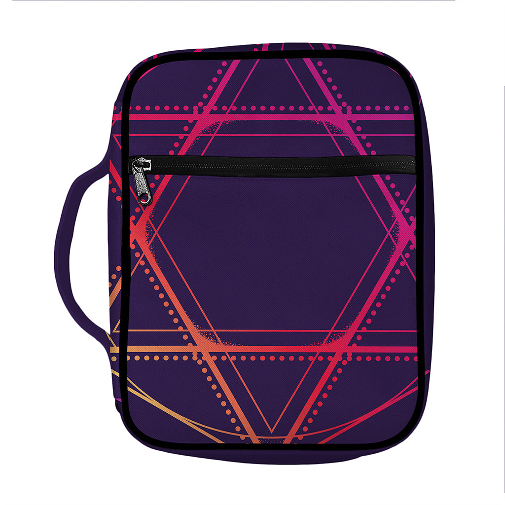 Geometric Star of David Print Front Pocket Bible Bag