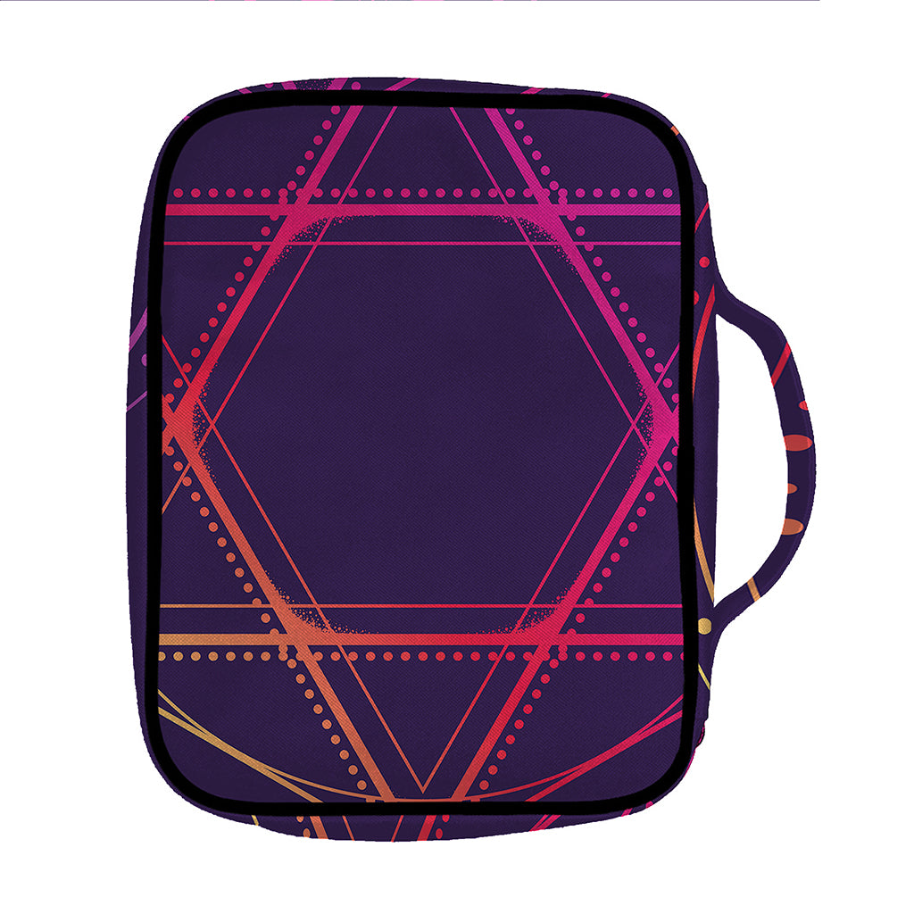 Geometric Star of David Print Front Pocket Bible Bag