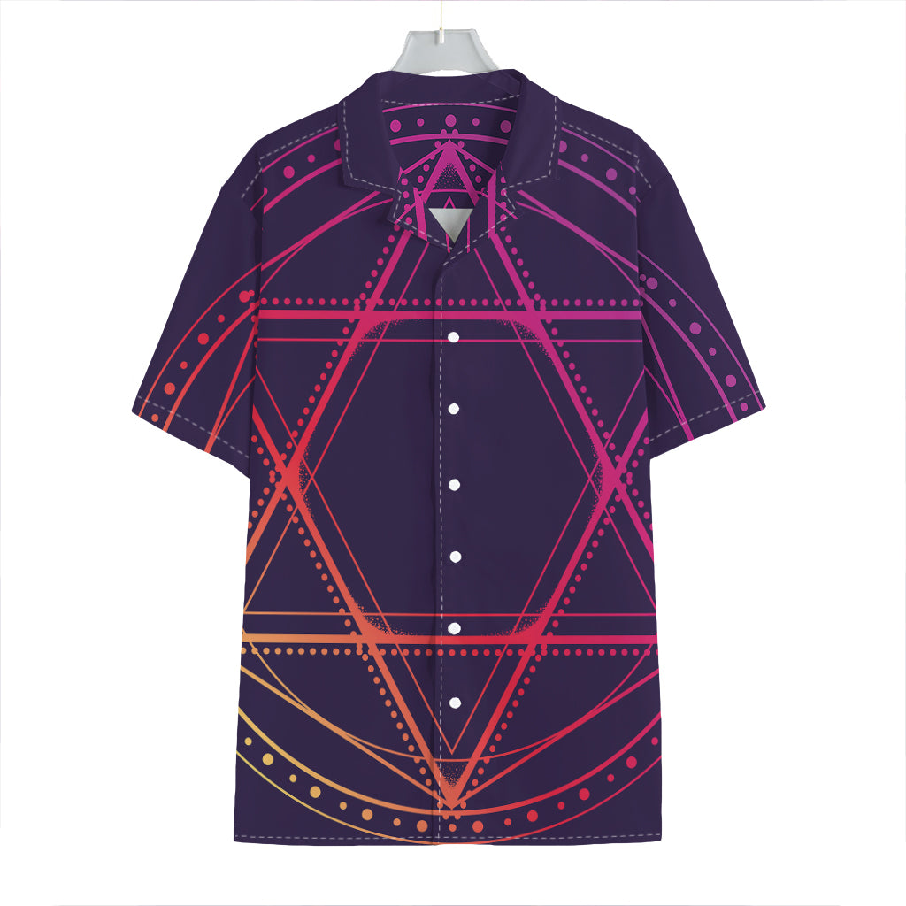 Geometric Star of David Print Hawaiian Shirt