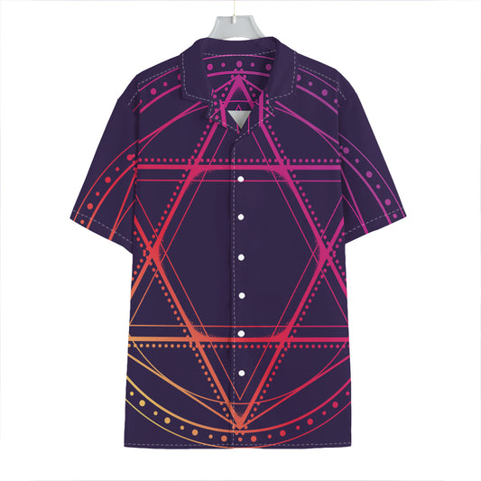 Geometric Star of David Print Hawaiian Shirt