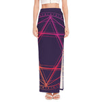 Geometric Star of David Print High Slit Maxi Skirt