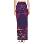 Geometric Star of David Print High Slit Maxi Skirt