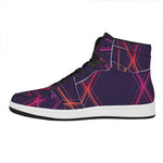 Geometric Star of David Print High Top Leather Sneakers