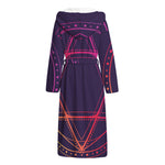 Geometric Star of David Print Hooded Bathrobe