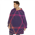 Geometric Star of David Print Hoodie Blanket