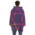 Geometric Star of David Print Hoodie Blanket