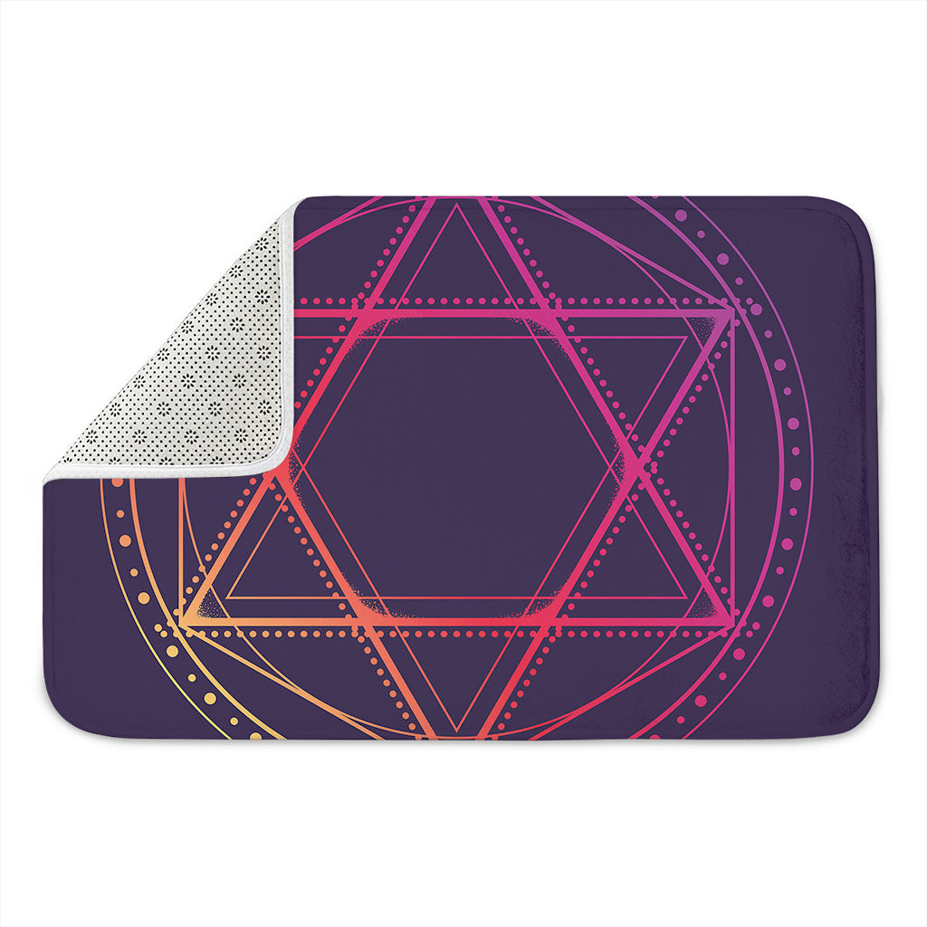 Geometric Star of David Print Indoor Door Mat