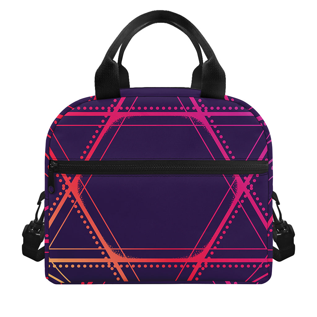 Geometric Star of David Print Insulated Lunch Bag