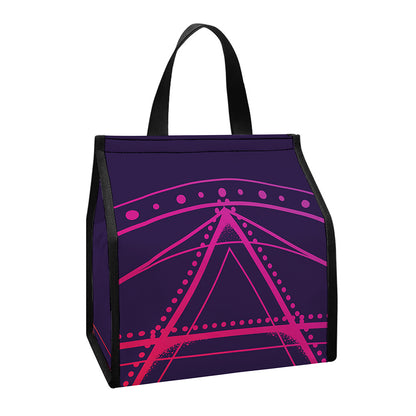 Geometric Star of David Print Insulated Lunch Tote
