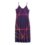 Geometric Star of David Print Jersey Midi Cami Dress
