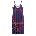 Geometric Star of David Print Jersey Midi Cami Dress