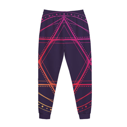 Geometric Star of David Print Jogger Pants