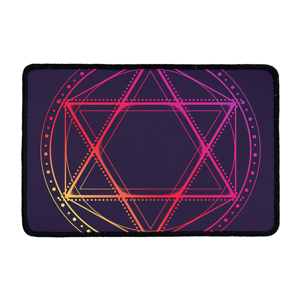 Geometric Star of David Print Kitchen Mat