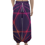 Geometric Star of David Print Lantern Pants