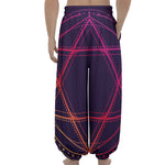 Geometric Star of David Print Lantern Pants