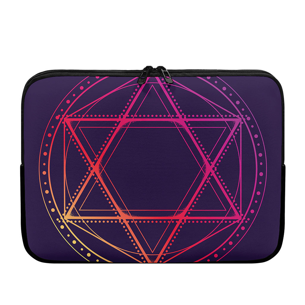 Geometric Star of David Print Laptop Sleeve
