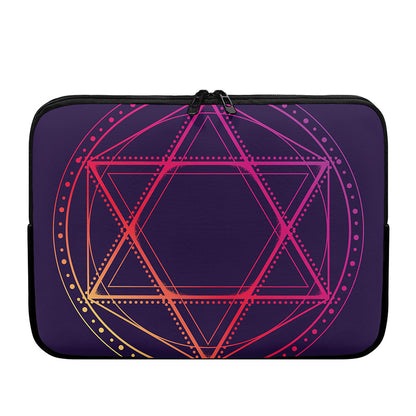 Geometric Star of David Print Laptop Sleeve