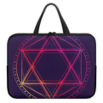 Geometric Star of David Print Laptop Sleeve With Handle