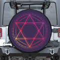 Geometric Star of David Print Leather Spare Tire Cover