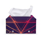 Geometric Star of David Print Leather Tissue Box Cover