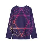 Geometric Star of David Print Long Sleeve Short Coat