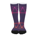 Geometric Star of David Print Long Socks