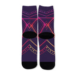 Geometric Star of David Print Long Socks