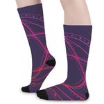 Geometric Star of David Print Long Socks