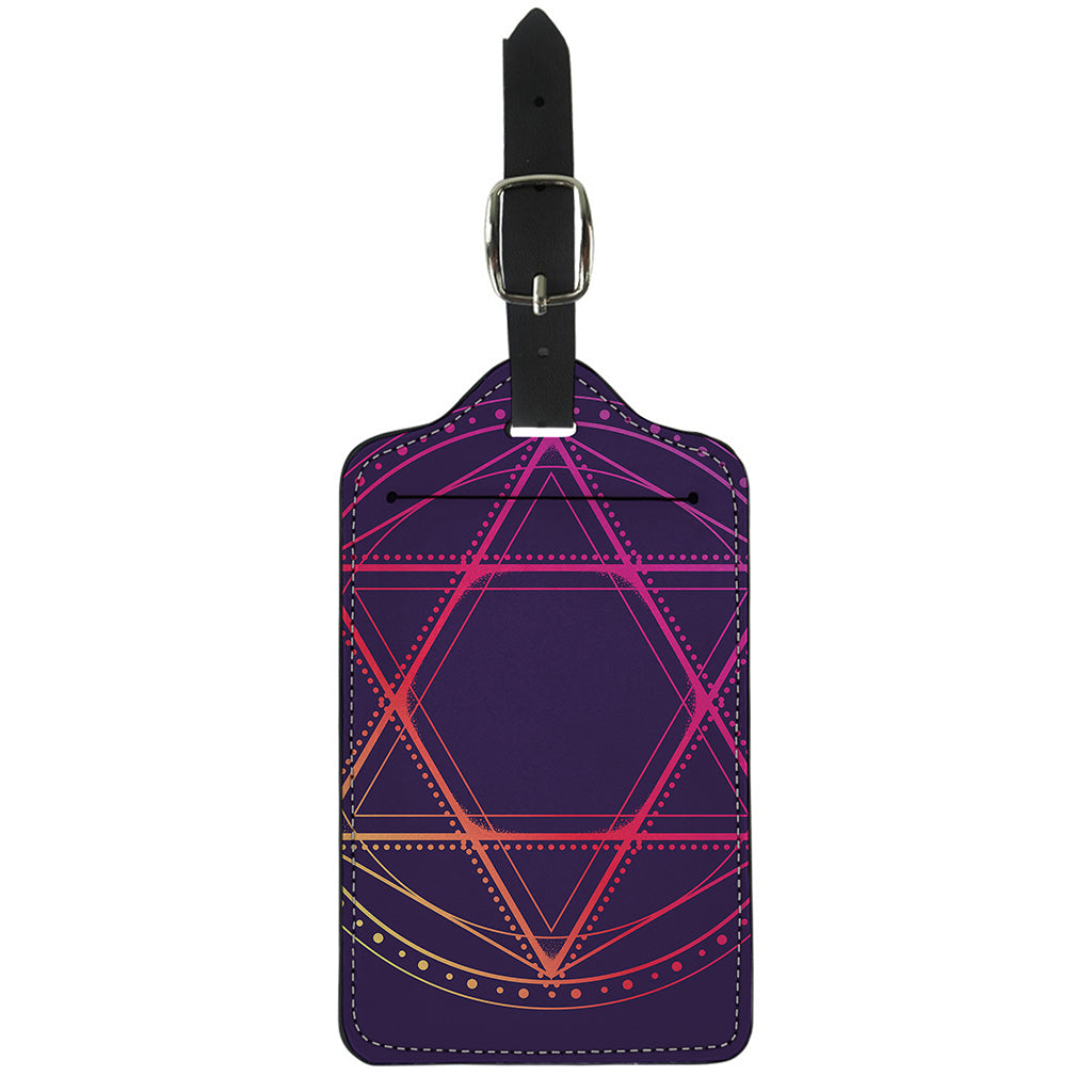 Geometric Star of David Print Luggage Tag