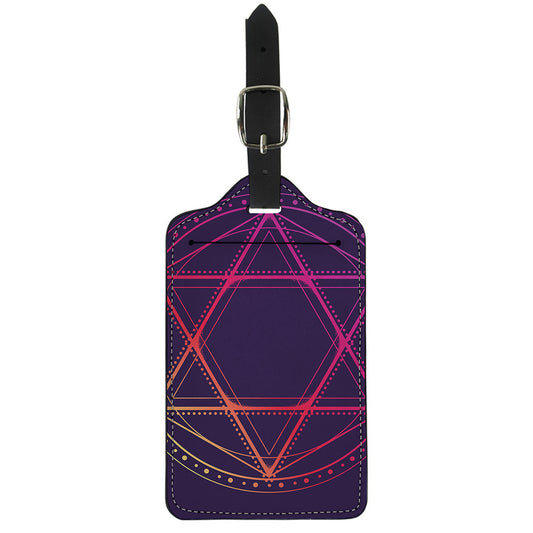 Geometric Star of David Print Luggage Tag