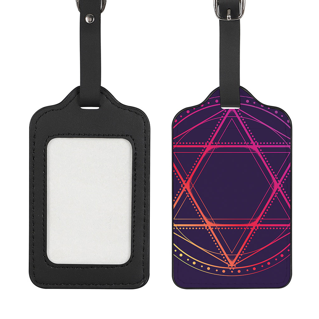 Geometric Star of David Print Luggage Tag