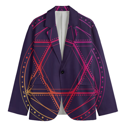 Geometric Star of David Print Men's Blazer