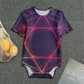 Geometric Star of David Print Men's Bodysuit