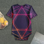 Geometric Star of David Print Men's Bodysuit