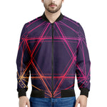 Geometric Star of David Print Men's Bomber Jacket