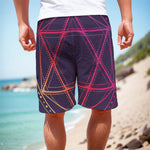 Geometric Star of David Print Men's Cargo Shorts