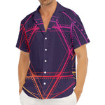 Geometric Star of David Print Men's Deep V-Neck Shirt