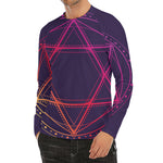 Geometric Star of David Print Men's Long Sleeve Rash Guard